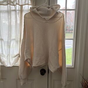 Aerie Offline Cream Hooded Sweater ~ XL